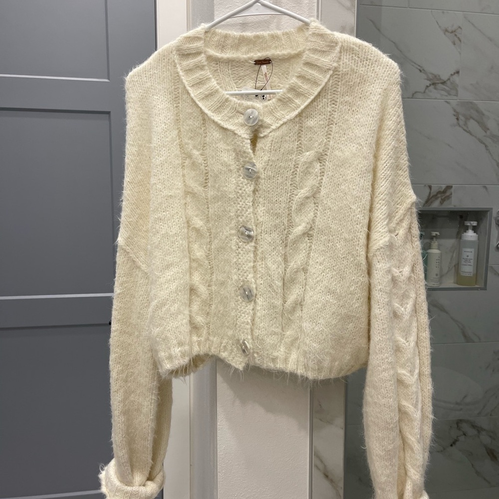 Free People Button Up Cropped Cardiagn
